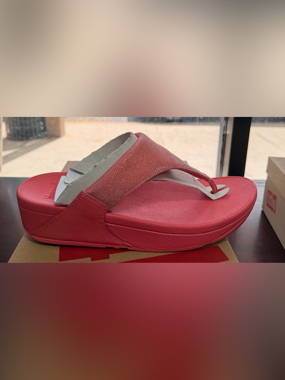 Lulu Shimmerlux Toe-Post Sandals -Rosy Coral